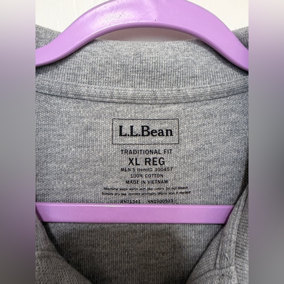 L.L. Bean Gray Cotton Polo Shirt Men’s XL Regular Fit Classic Everyday Basic - Picture 2 of 8